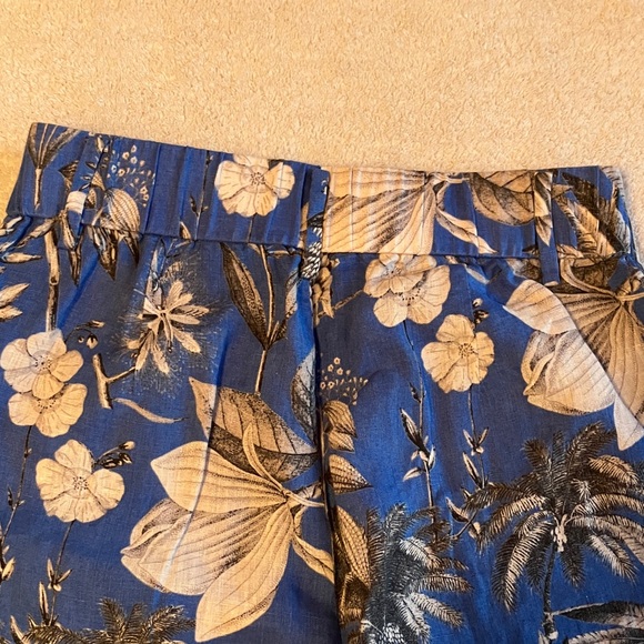 J Crew floral linen wide leg cropped pants - Picture 7 of 8